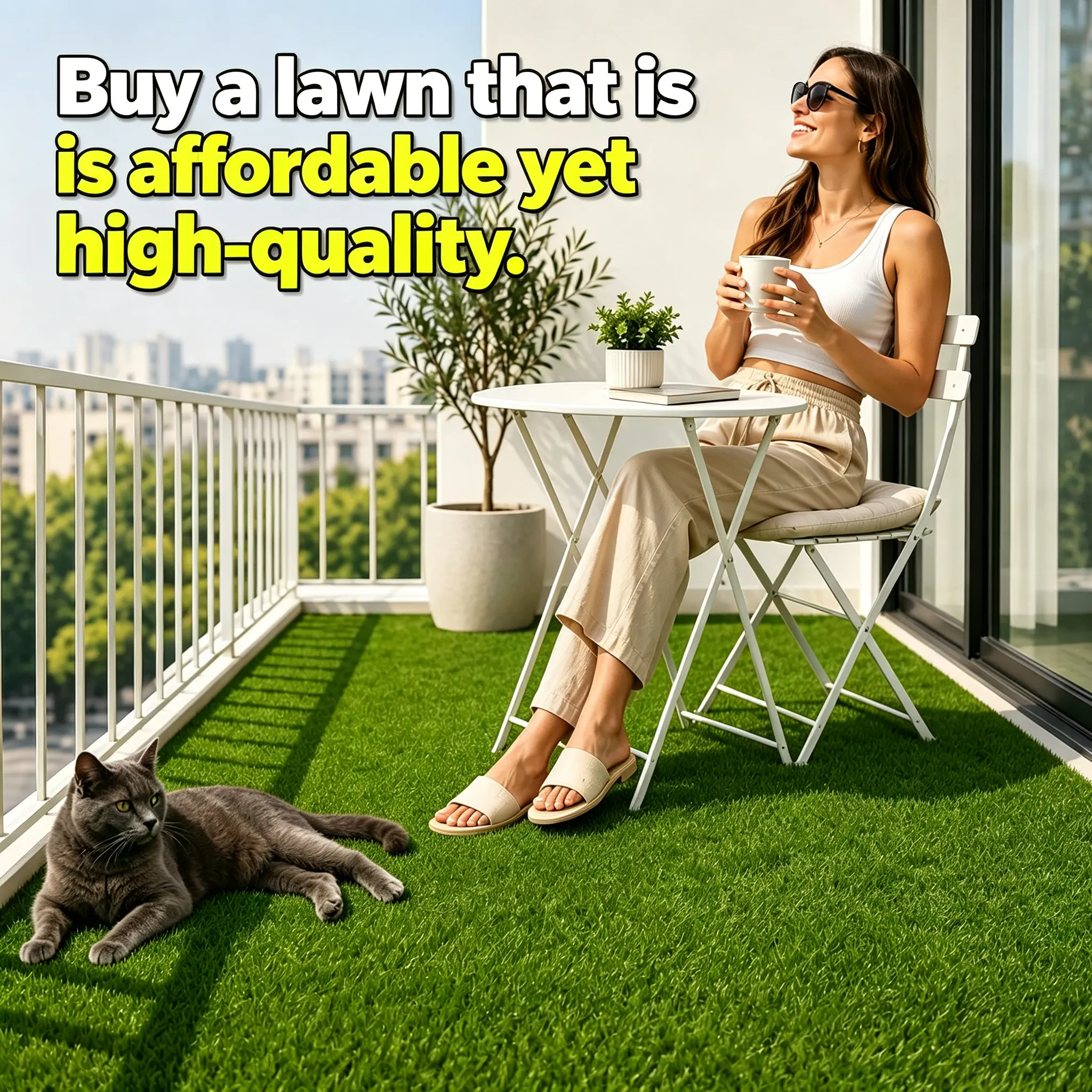 Premium Realistic Artificial Turf Outdoor Carpet - Decorative Textile for Yard, Playground, Pet Training, Local Warehousing Support, Suitable for Garden Landscaping, Outdoor Events, Pool Areas