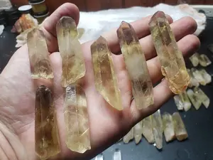 Raw Citrine Points ||  Chevron Smoky Citrine Crystal Points || Citrine Crystal Wands || Choose Your Size