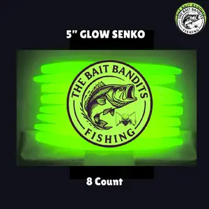 Bionic Glow Chartreuse – 5” (8ct) (Glow in dark fishing lures)