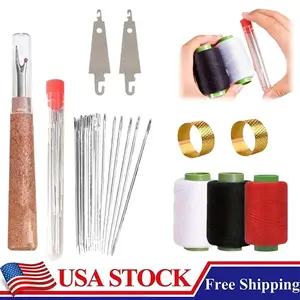 34PCS Sewing Tool Set, Needles Thread Hand Repair Tools with 25 Steel Needles, Portable DIY Hand Made Craft Set, Sewing Working Kit for Beginners, Professional DIY Lovers (1 Set)