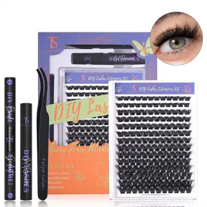 Lash Clusters Kit 168pcs Thick Volume D Curl Eyelash Clusters Lash Extension Kit with Bond and Seal Glue Remover Applicators for DIY Lash Extensions summervibes Set Cosmetic