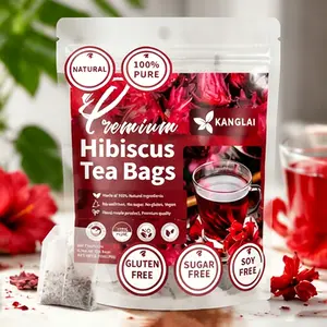 Premium Hibiscus Tea Bags 60 Count - 100% Pure Natural Herbal Tea, Sugar-Free & Gluten-Free, Perfect for Hot & Iced Tea DIY