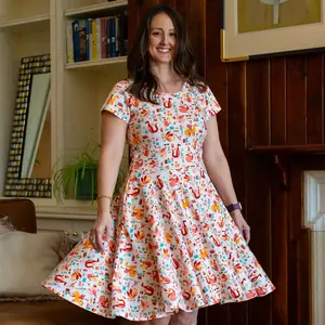 Adult "Burning Love" Valentine Dragons Super Twirler Dress with Pockets