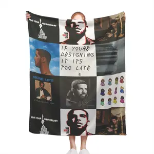 Drakes Blanket Ultra-Soft Flannel Fleece Blanket,Collage Warm Blanket for All Seasons Lightweight Home Decor Plush Microfiber Blanket for Kids Adults