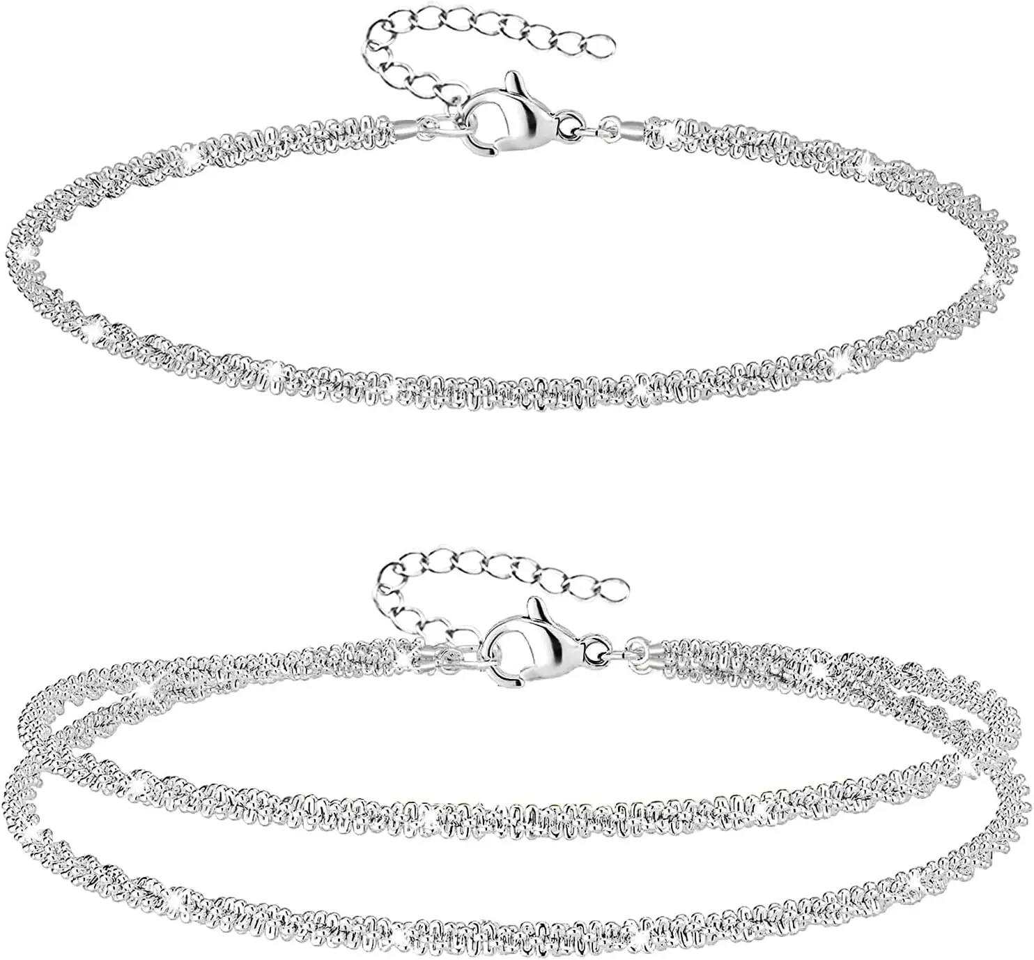 4-6PCS Ankle Bracelets Set for Women  Boho Beach Anklet Chain Adjustable Foot  for Women Extremely Simple Style