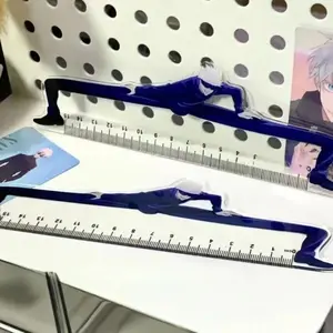 15cm Anime Ruler Figure Acrylic Japanaese Action Figurine Straight Ruler Anime Decoration Accessories School Classroom Accessories Gift