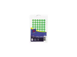 Avery 05052 Removable Self-Adhesive Color-Coding Labels, 1/2in dia, Neon Green, 840/Pack