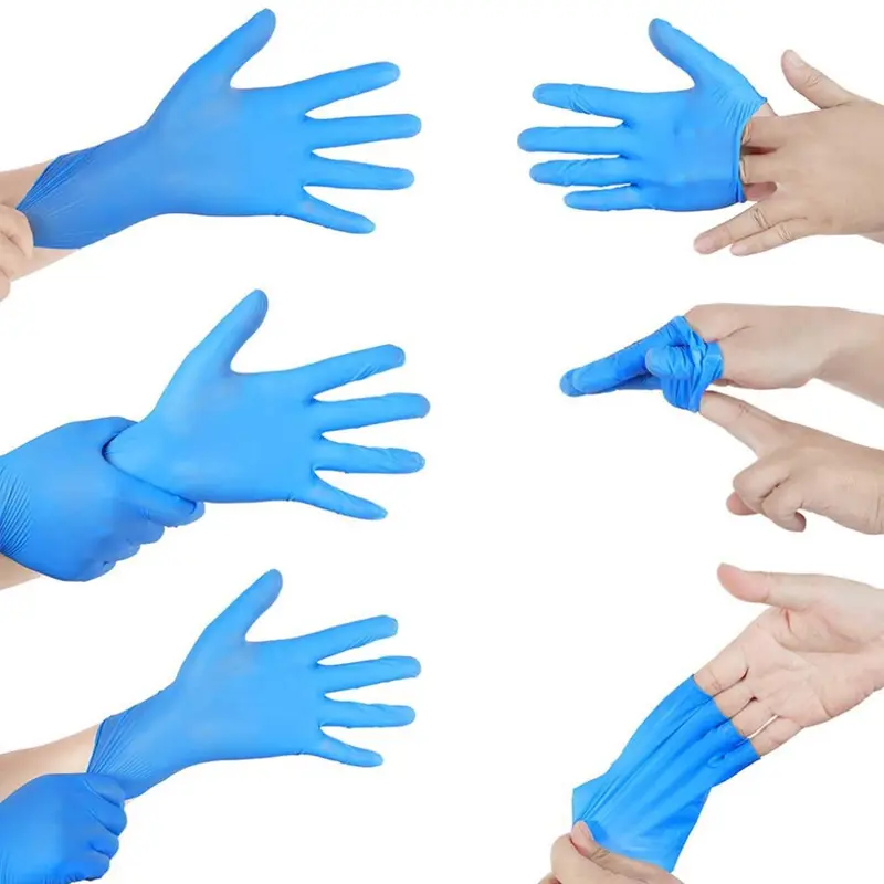 Disposable Blue Nitrile Exam Gloves, Latex & Powder Free Touchscreen Compatible Protective Gloves, Ambidextrous Heavy Duty Barrier Gloves for Medical Exam, Kitchen, Salon, Auto Repair & Pet Grooming