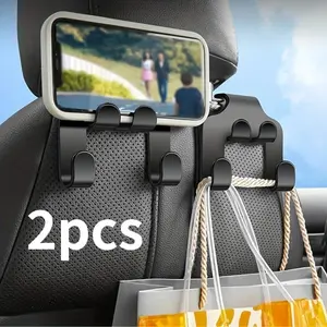 2pcs Car multifunctional phone holder hook, car interior rear seat multifunctional storage hook, Car Cellphone Mount