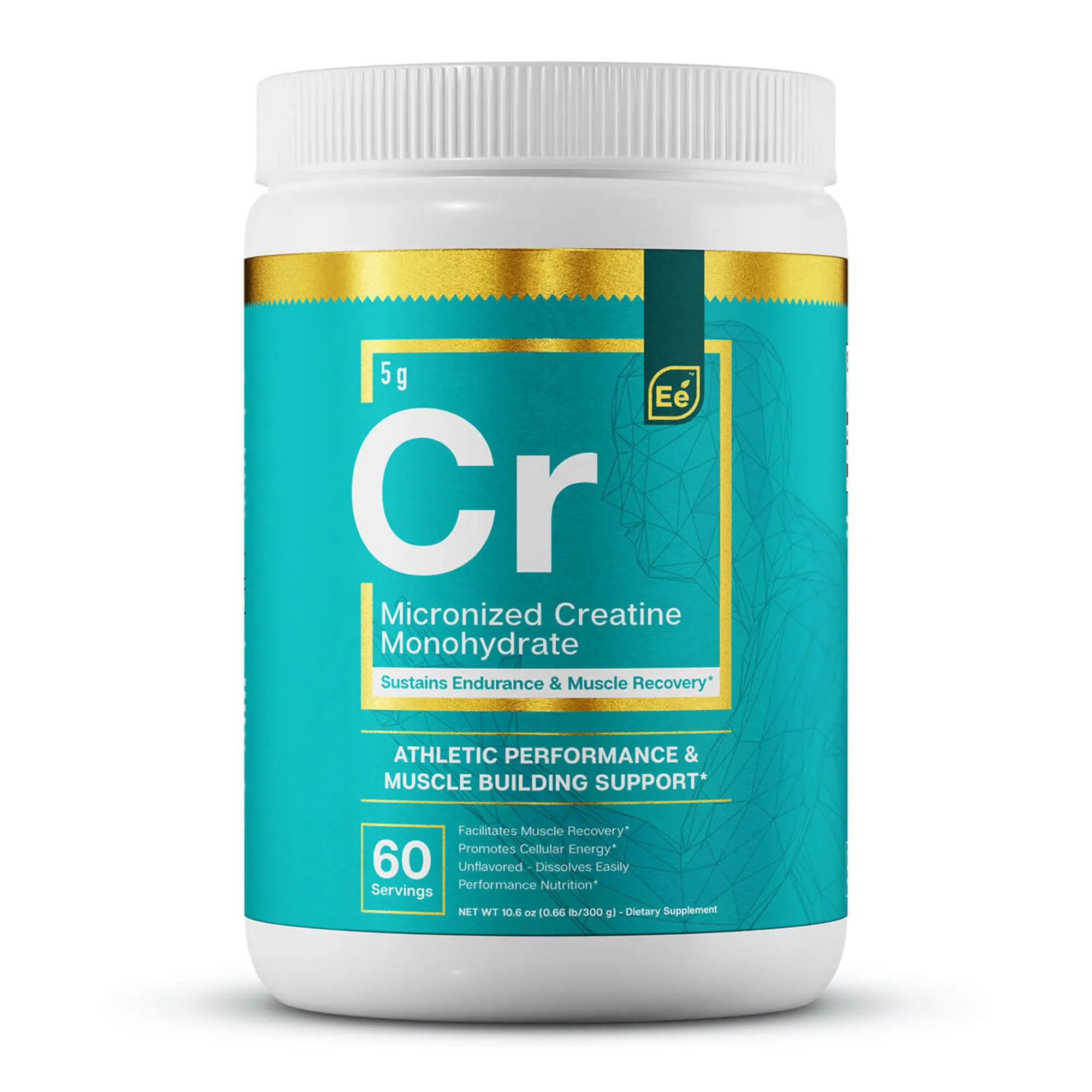 Essential Elements Micronized Creatine Monohydrate  Powder - Unflavored Pure Creatine Powder Supplements - 60 Servings