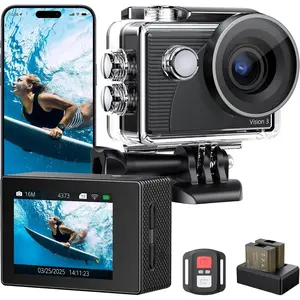 4K30FPS Action Camera Vision 3 20MP 100FT  Underwater Camera with Remote 170? Wide Angle WiFi  Camera with 2  and Mounting Accessories Kit