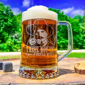 Doc Holliday Mug / Defile Myself / Engraved 23 oz. Glass Beer Mug / Gift for Him / Gifts for Men / Mother's Day Gift Drinkware Thick