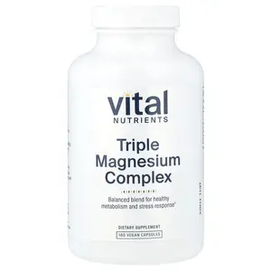 Vital Nutrients Triple Magnesium Complex, 180 Vegan Capsules (250 mg per Capsule)