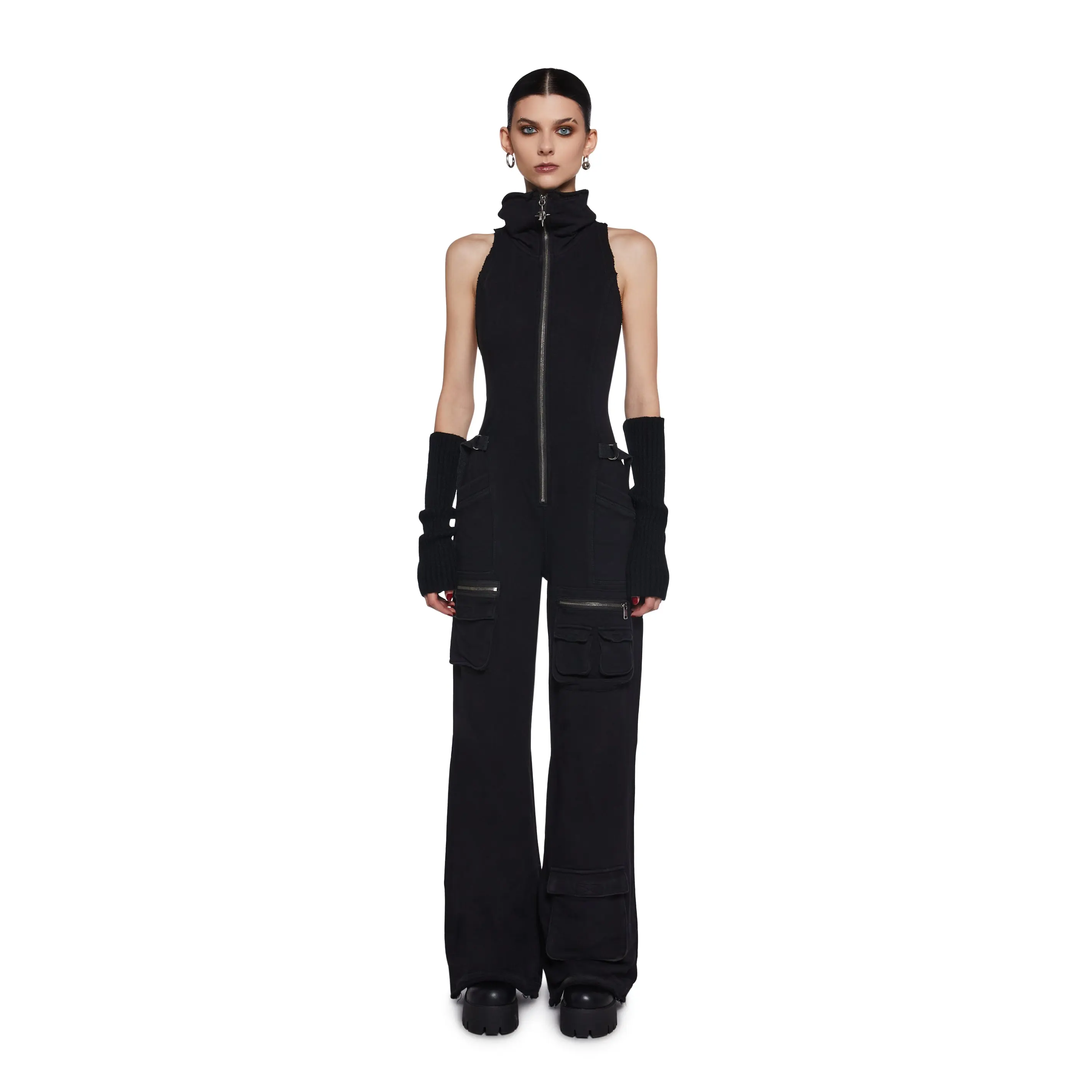 Warp Sleeveless Cargo Jumpsuit
