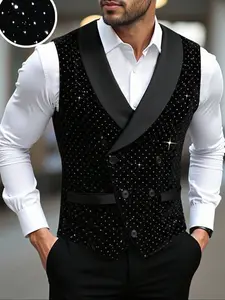 Men's Casual Business Vest, Fitted Suit Vest, Stylish Fashion Versatility for Formal and Casual Occasions, Perfect for Weddings and Parties, Formal Wear