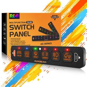 Auxbeam AS Series 6 Gang RGB Slim Switch Panel | AS-R60 Car Switch Control Offroad Control