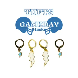 Tufts Classic Gameday Earring Stack for Jumbos Game Day