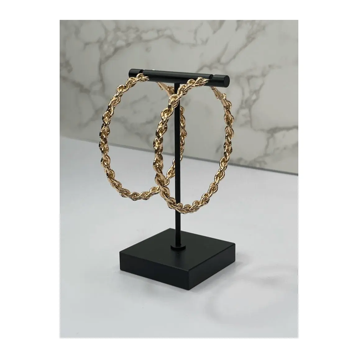 Large Twisted Rope Hoop Earrings