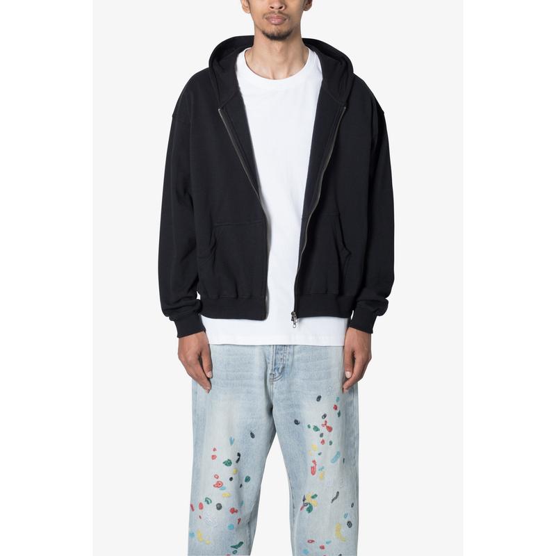 mnml Basic Zip Up Hoodie - Black