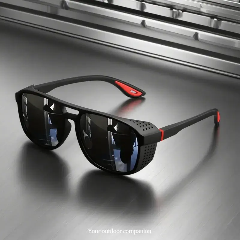 Men's Polarized Sports Sunglasses - Trendy Casual Punk Style Active Lifestyle Accessory, UV Protection, Lightweight Wraparound Frame, Anti-Wind & Sand Lenses, Ideal for Outdoor Cycling & Driving, Men's Sunglasses, Polarised Lens, Stylish Accessories, Punk