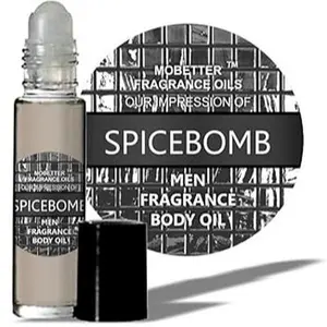 MoBetter Fragrance Oils' Our Impression of SpiceBomb for Men Body Oil 1/3 oz roll on Glass Bottle