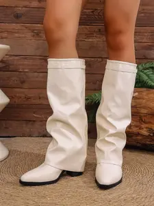 Women's Classic Shark Fin Boots, Fashionable Women's Footwear, Versatile Style Suitable for Any Occasion, Trendy Ladies' Shoes