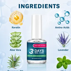 MREGB Keratin & Amino Acid Nail Strengthener, Clear Cuticle Oil Treatment for Nail Growth. Deep Moisturizing Hardener with Aloe & Macadamia for Weak, Brittle Nails & Dry Hands. Professional Nail Care (16ml*3). summervibes