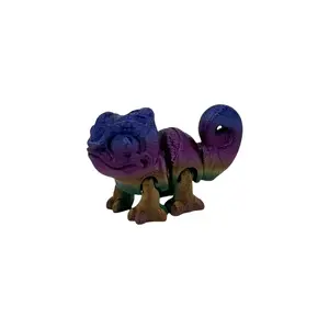 3D Printed Baby Chameleon - Realistic Reptile Figure and Decor