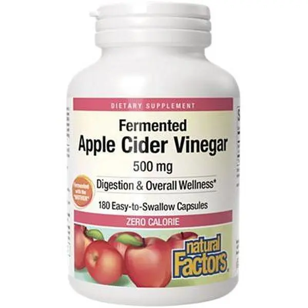 Natural Factors Apple Cider Vinegar 500mg, 180 Capsules