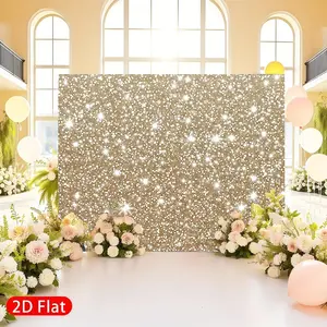 white and gold glitter photography backdrop - versatile party backdrop, durable polyester suitable for weddings, birthdays, anniversaries, New Year's, Valentine's Day, etc., studio shooting and events, front porch, patio, garage, home décor, Decor