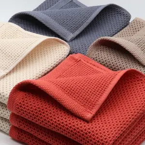 100% Cotton Waffle Weave Cleaning Kitchen Dish Cloths, Ultra Soft Absorbent Quick Drying 12x12 Inches Dish Towels, 2-Pack Dark Grey for Camping & Hiking Personal Care