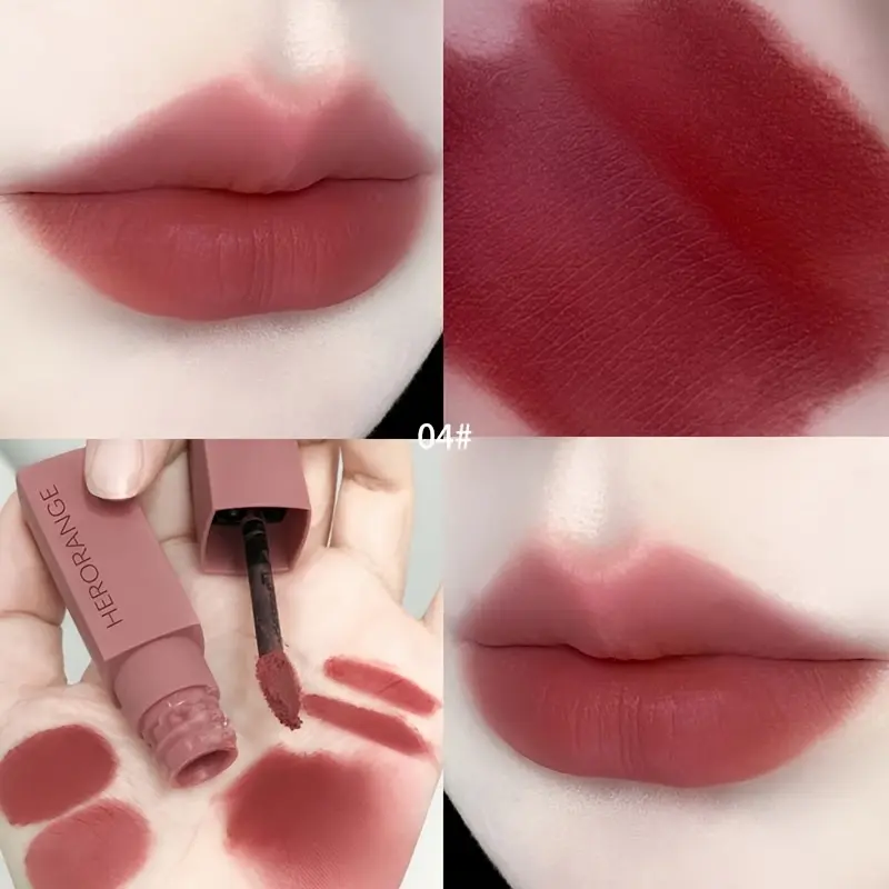 HERORANGE 6-Piece Velvet Matte Lip Mousse, Long-Lasting Creamy Lip Color with a Smooth Misty Finish, Cosmetic Christmas & Valentine's Day Gift Set for Adults, 6-Piece Set, Glossy Lips