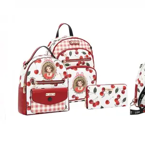 NIKKY CHERRY BACKPACK 3 PIECE SET (BACKPACK, MINI BACKPACK, WALLET)