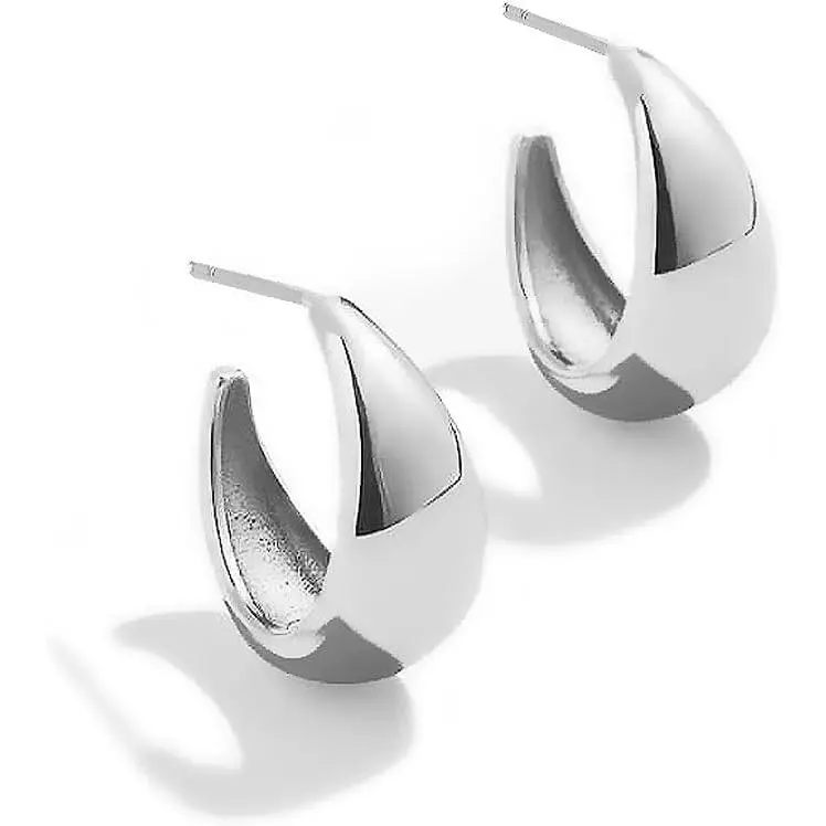 Chunky Open Hoops-White Gold