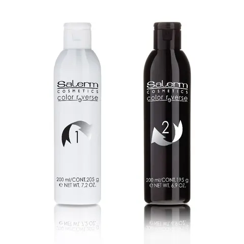SALERM Color Reverse Hair Dye Remover 2-Part Kit (2x200ml) - Professional Cosmetic Haircare for Adults, Gentle Dry Treatment, Anti-Hair Loss, Artificial Color Free, Natural Pigment Protector, Fast-Action