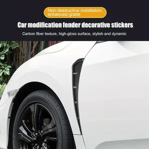 2-Piece Car Mudguard Side Ventilation Abs Diffuser, Decorative Mudguard Patch, Airflow Intake Grille Universal Exterior Accessory ()