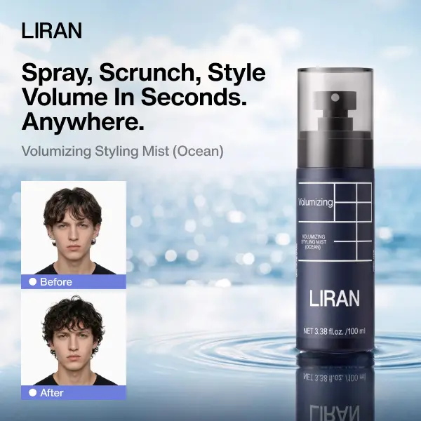 LIRAN Volumizing Styling Mist,Hair Styling Spray, Texturizing Mist for Volume & Matte Finish, Instant Lift & Natural Waves, Long Lasting Hold, Ocean, 100 ml