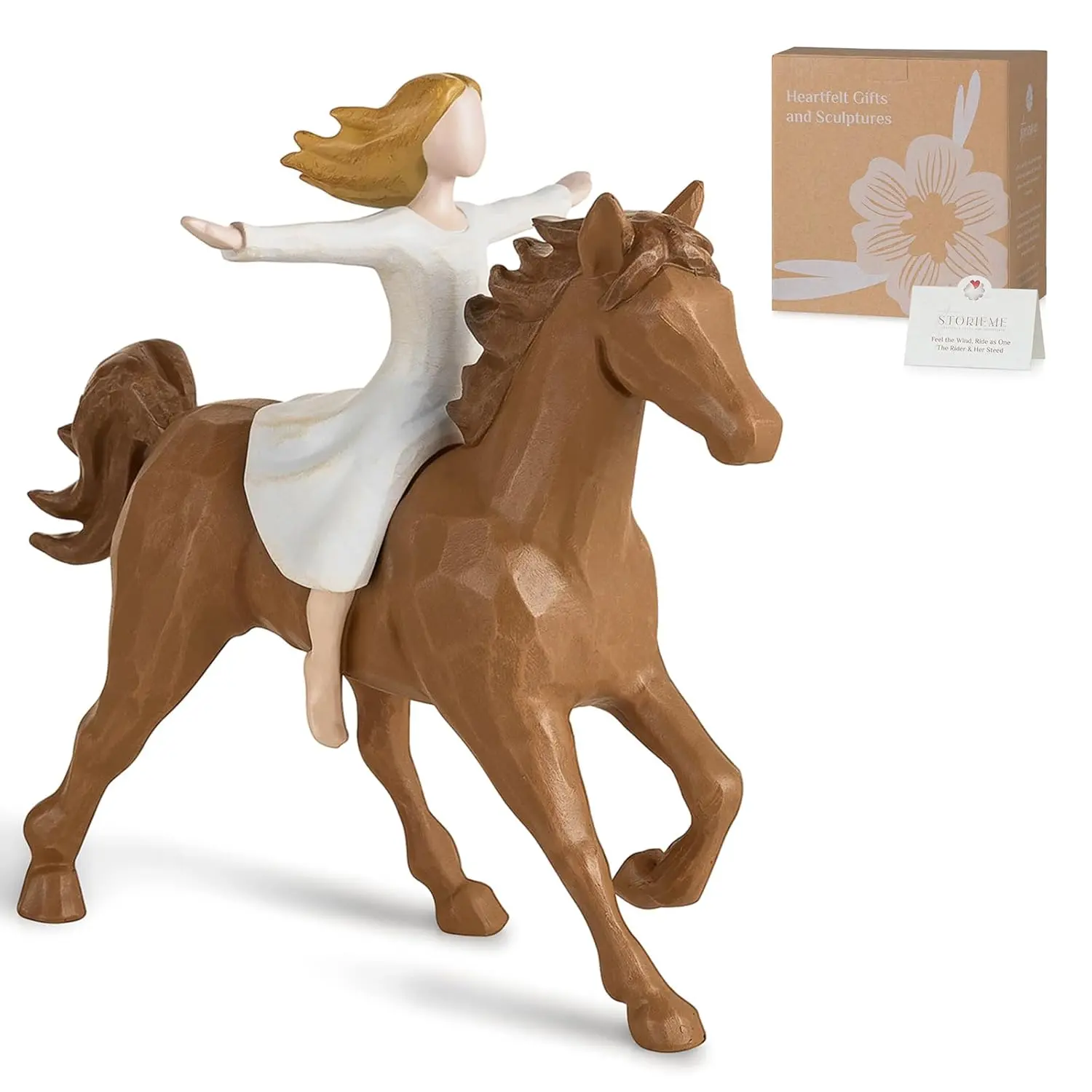 Storieme Horse Gifts for Women Girls: Cool Horse Figurines Statue Decorations Resin Figurine Statue Birthday Memorial Gift for Horses Lover Teen Girl Equestrian