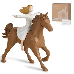 Storieme Horse Gifts for Women Girls: Cool Horse Figurines Statue Decorations Birthday Memorial Gift for Horses Lover Teen Girl Equestrian