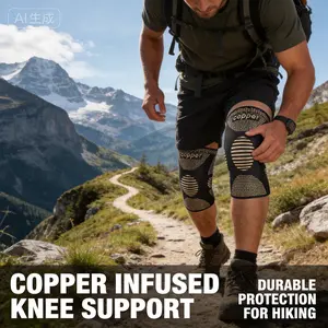 2 Pack Copper Infused Knee Braces, Compression Support Sleeves for Men Women – Relieves Arthritis Pain, Perfect for Running & Sports