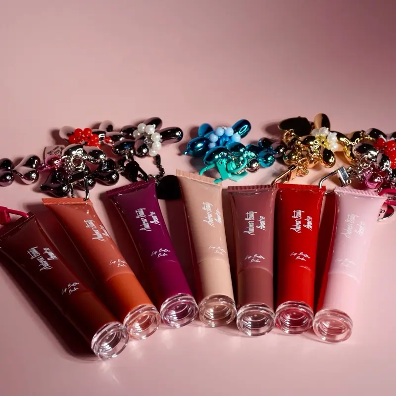 Lip Butter Balm with random ballon charm Hydrating High Shine Serum for Deeply Hydrating and Repairing Dry Skin with Keychain