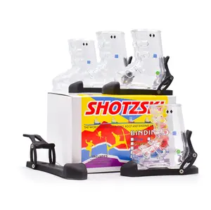 Shotzski Party Ski Boot Shot Glasses with Releasable Bindings - 4 Pack with Hardware for Self Install