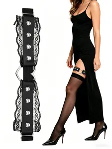 1pc Black leg strap, leather thigh strap, adjustable thigh holster, women’s party elastic leg ring
