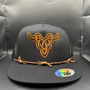 Toro Brand Cooper Hat with Bull Embroidery and Barbed Wire Detail