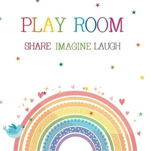 Play Time with Rainbow Wall Decals, Fun Joyful Vibrant Happy Room Decorations, Educational Wall Sticker, Imaginative Motivational Kids' rooms, Nursery room, playground.