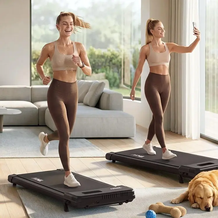 Under Desk Treadmill - 5% Incline Walking Pad, Lightweight with Remote Control, Easy Storage for Office Use