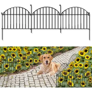 21.25ft x 20in  Barrier Fence, 15 Panels Garden Fencing for Dogs , Rustproof Metal Edging Border Ground Stake, Arched Decorative Fences for Seedlings Protection, Outdoor Yard Patio Lawn