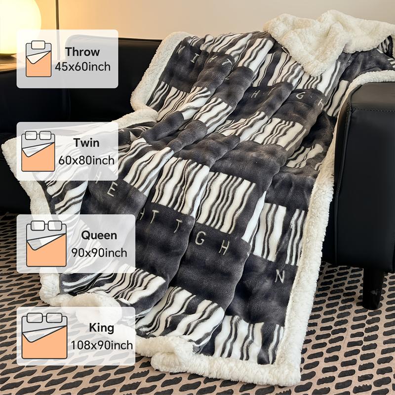 Heavy duty flannel bed blanket - super thick all-season soft and warm machine washable luxury bedspread/sofa blanket, neutral plush home decoration (beige/black/white/gray/blue/red and other colors), suitable for cold floors, modern living rooms