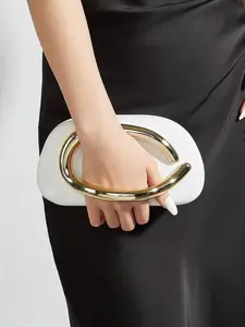 Women's Elegant Minimalist Handbag, Fashionable Solid Color Clutch Bag for Party, Trendy All-match & Exquisite Bag for Birthday Gift, Elegant Stylish Purse