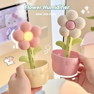 Creative Flower Desktop Humidifier – USB Mini Quiet Cool Mist for Bedroom, Large Mist Output & Air Purifying for Small Spaces, Ideal for Apartment Renters, Solo Women & Seniors, Cozy Home Vibe